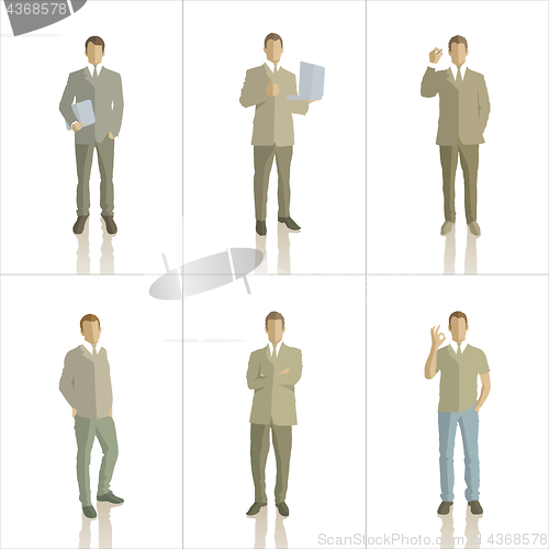 Image of Vector silhouettes of business people color