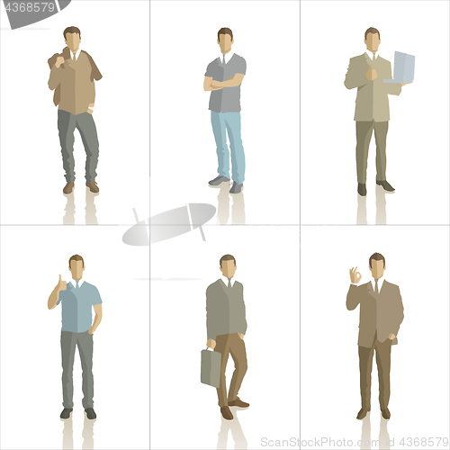 Image of Vector silhouettes of business people color