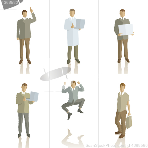 Image of Vector silhouettes of business people color