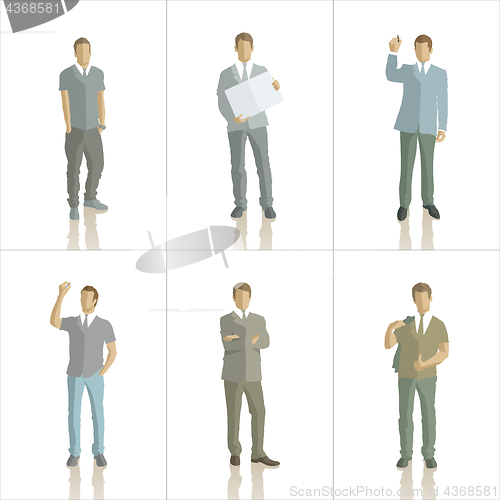 Image of Vector silhouettes of business people color