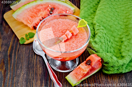 Image of Jelly airy watermelon on dark board