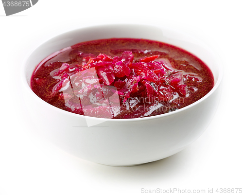 Image of bowl of beet root soup borsch