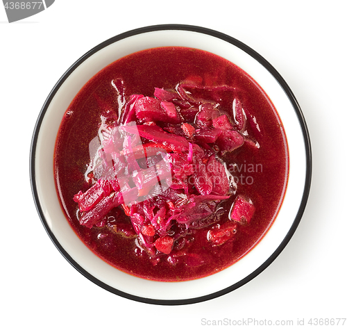 Image of bowl of beet root soup borsch