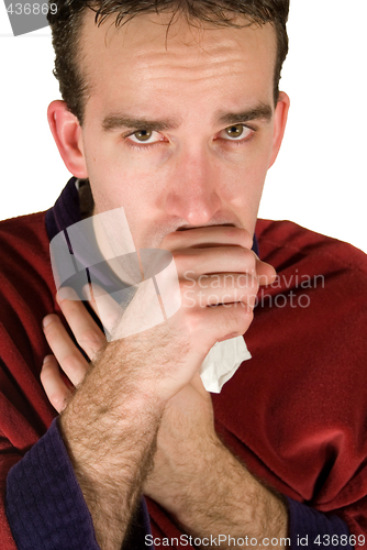 Image of Young Man Coughing