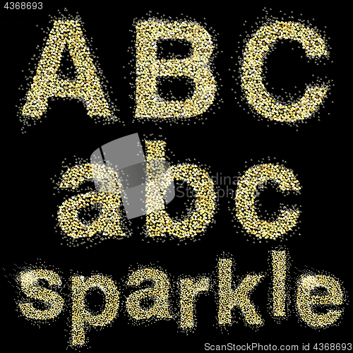 Image of Vector sparkle alphabeth