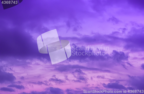 Image of Colorful Dramatic Violet Sky With Clouds