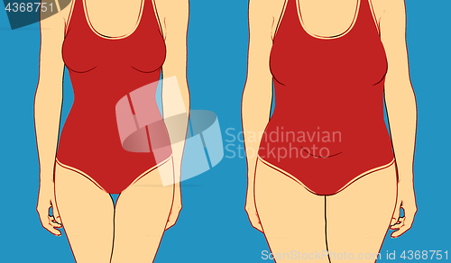 Image of illustration of two women body