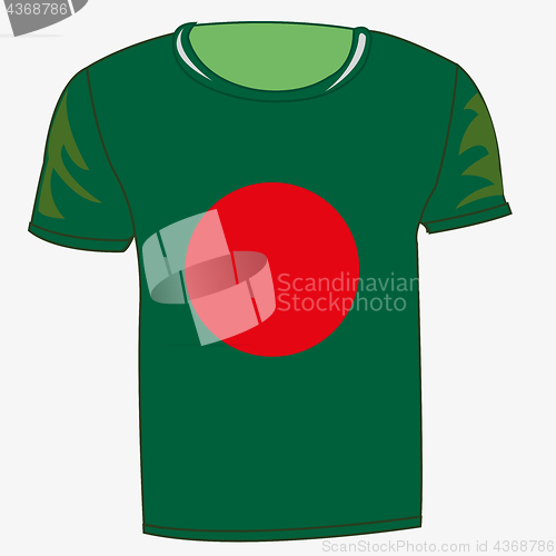 Image of T-shirt with flag Bangladesh