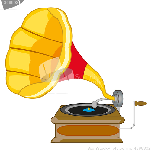 Image of Old-time music instrument gramophone