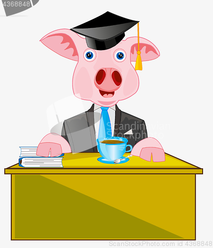 Image of Piglet at the table