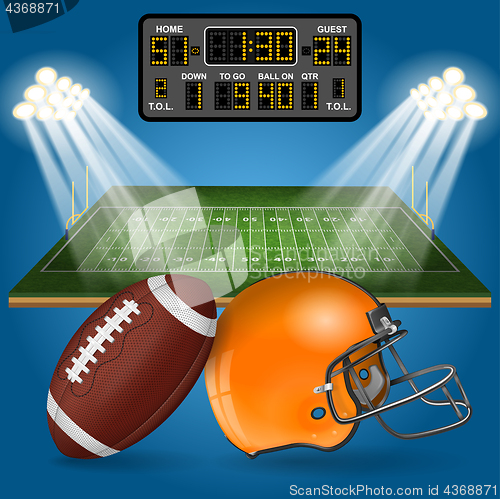 Image of American Football Field with Scoreboard