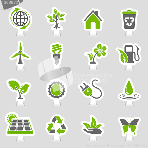 Image of Environment Icons Sticker Set