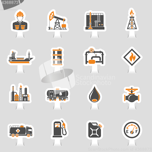 Image of Oil Industry Icons Sticker Set