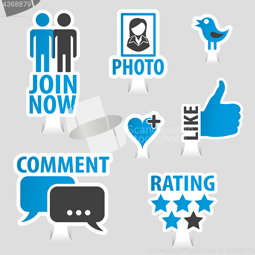 Image of Set Social Media Sticker Icons