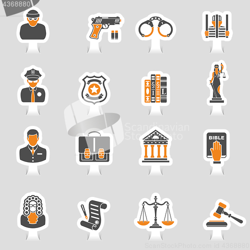 Image of Crime and Punishment Icons Sticker Set