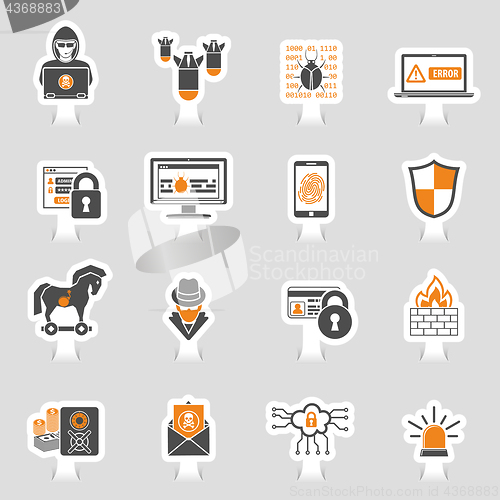 Image of Internet Security Icon Sticker Set