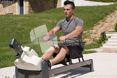 Image of man doing morning exercises