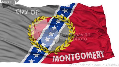 Image of Isolated Montgomery Flag, Waving on White Background