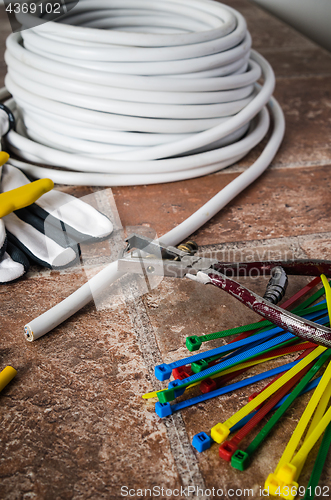 Image of Tools for electrical installation, close-up