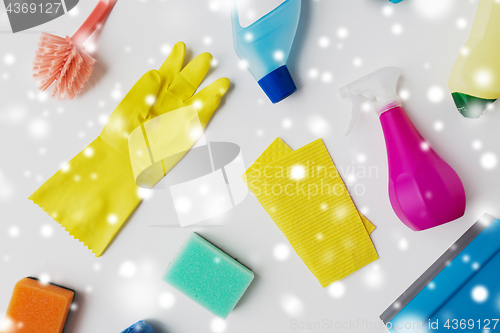 Image of cleaning stuff on white background