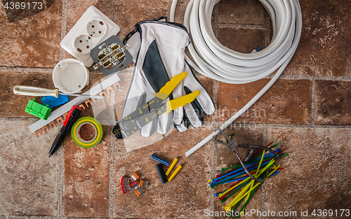 Image of Tools for electrical installation, close-up