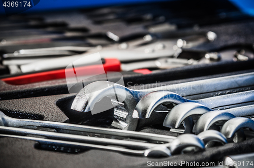 Image of Toolbox in the workshop, close-up