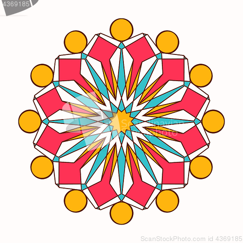 Image of Oriental vector round ornament with arabesques elements