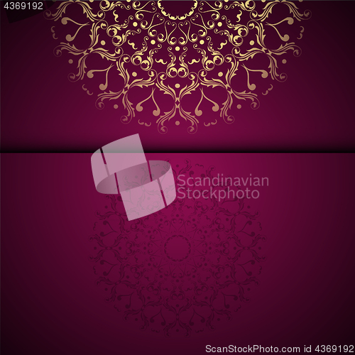 Image of Vector gold oriental arabesque pattern background with place for