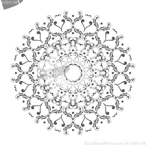 Image of Oriental vector round ornament with arabesques elements