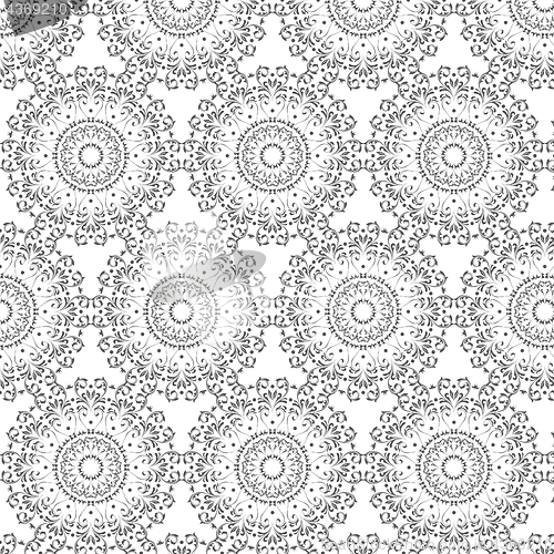 Image of Oriental vector pattern with round arabesques elements