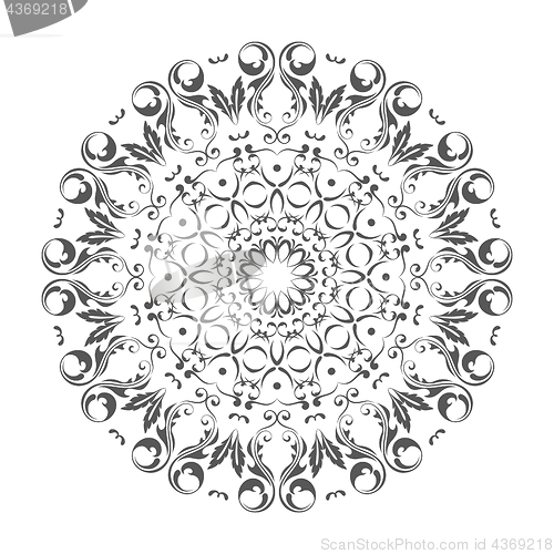 Image of Oriental vector round ornament with arabesques elements