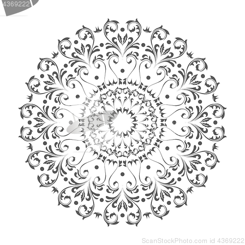 Image of Oriental vector round ornament with arabesques elements