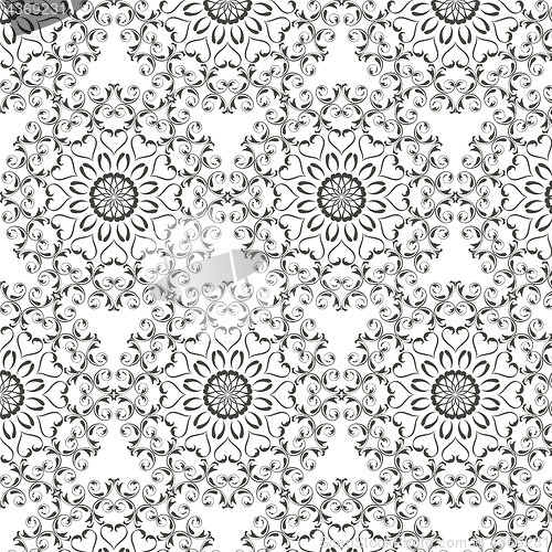 Image of Oriental vector pattern with round arabesques elements