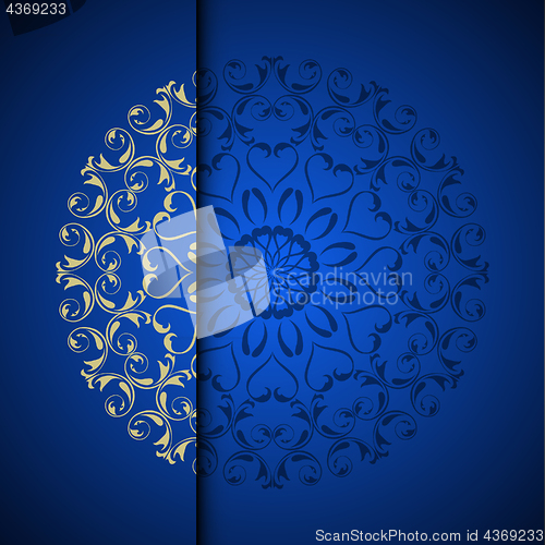 Image of Vector gold oriental arabesque pattern background with place for