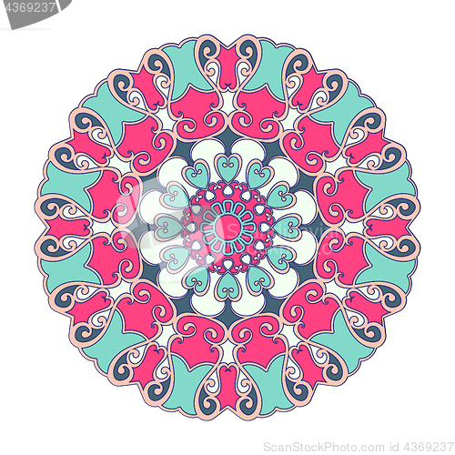 Image of Oriental vector round ornament with arabesques elements