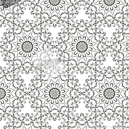 Image of Oriental vector pattern with round arabesques elements