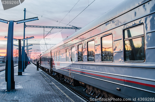 Image of TALLINN, ESTONIA - 7 January 2018: Railway station in Tallinn, E