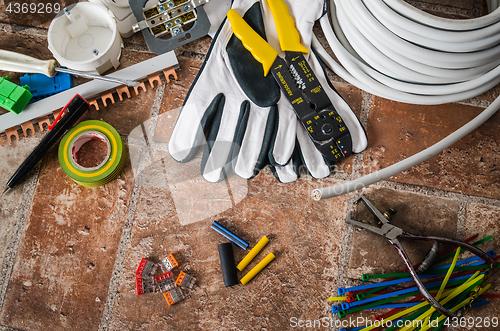 Image of Tools for electrical installation, close-up