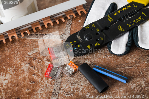 Image of Tools for electrical installation, close-up