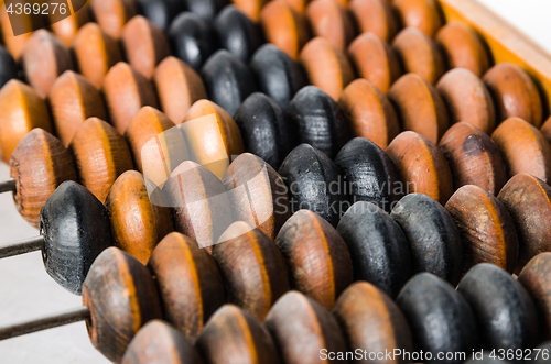 Image of Old abacus, close-up isolated on white