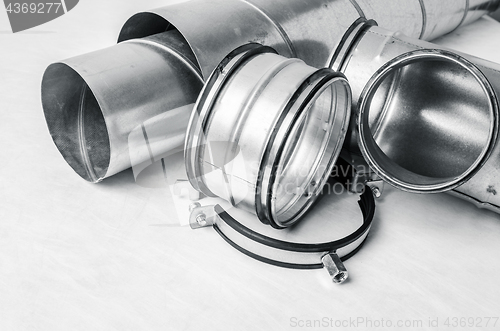 Image of Ventilation system items on white background