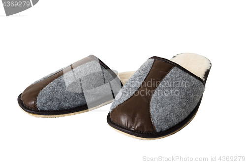 Image of Warm felt sneakers, isolated on white