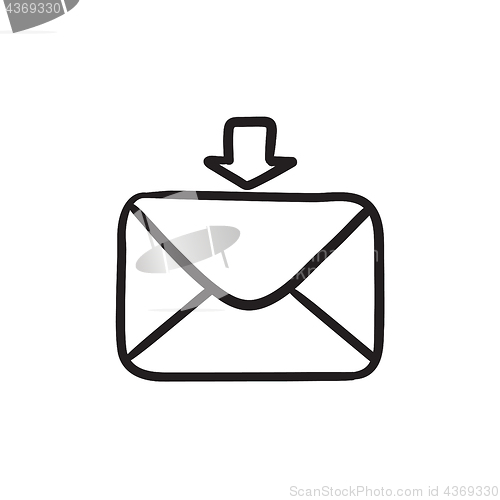 Image of Incoming email sketch icon.