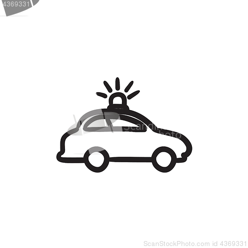 Image of Police car sketch icon.