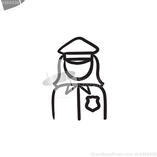 Image of Policewoman sketch icon.