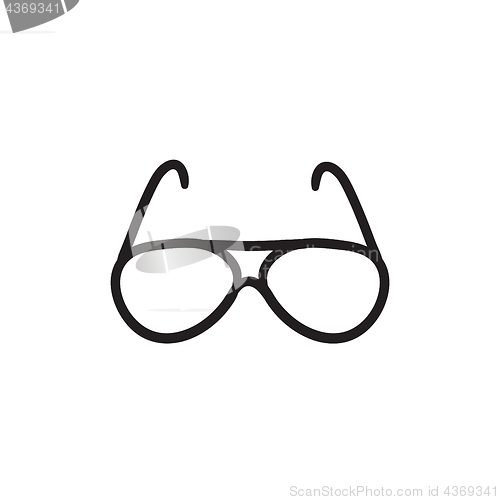 Image of Eyeglasses sketch icon.