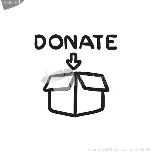 Image of Donation box sketch icon.