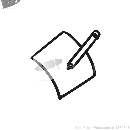 Image of Pencil and document sketch icon.