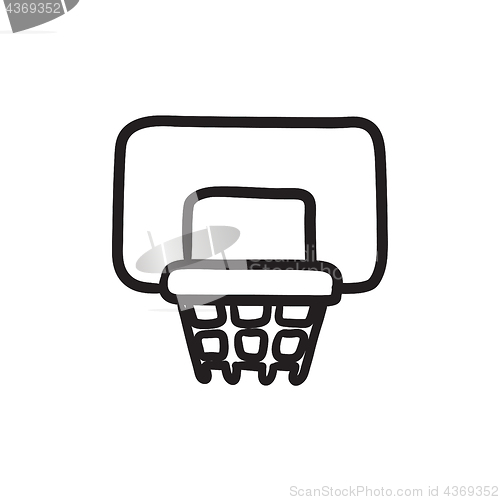 Image of Basketball hoop sketch icon.