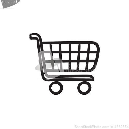 Image of Shopping cart sketch icon.